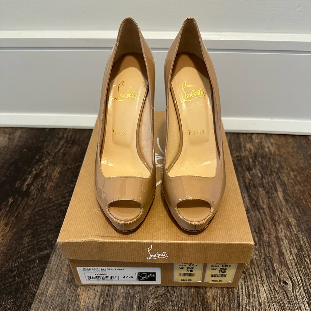 Christian Louboutin Nude Patent 120 Size 37.5